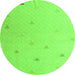 Round Solid Green Modern Rug, abs5367grn