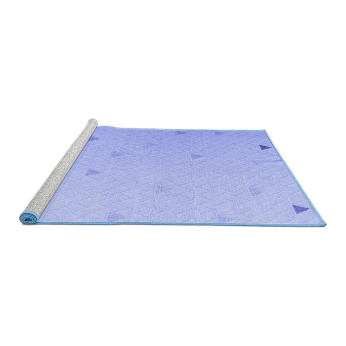 Sideview of Machine Washable Solid Blue Modern Rug, wshabs5367blu