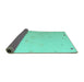 Sideview of Solid Turquoise Modern Rug, abs5367turq