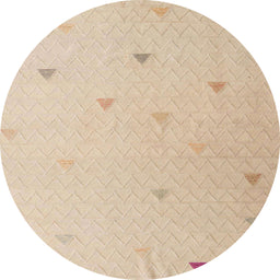 Round Machine Washable Abstract Brown Sugar Brown Rug, wshabs5367