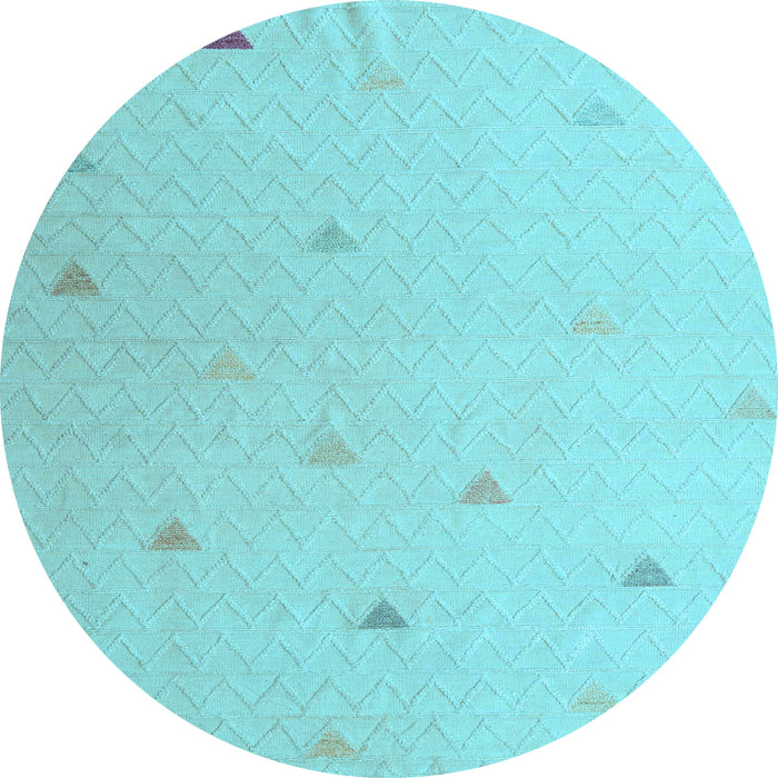 Round Solid Light Blue Modern Rug, abs5367lblu