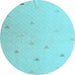 Round Solid Light Blue Modern Rug, abs5367lblu