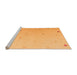 Sideview of Machine Washable Solid Orange Modern Area Rugs, wshabs5367org