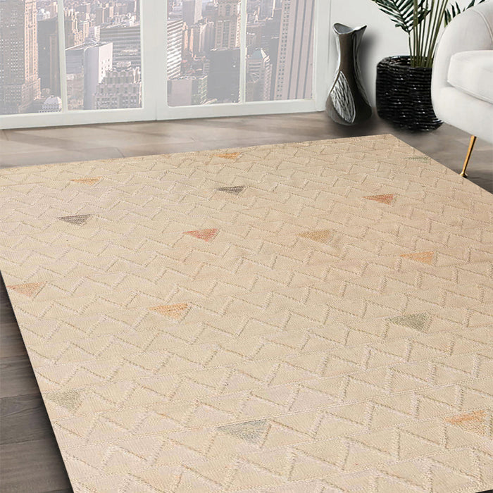 Abstract Brown Solid Rug in Family Room, abs5367