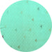 Round Solid Turquoise Modern Rug, abs5367turq