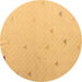 Round Solid Brown Modern Rug, abs5367brn