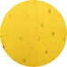 Round Solid Yellow Modern Rug, abs5367yw