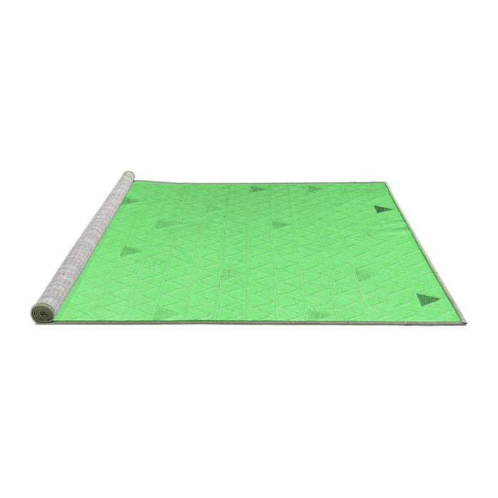 Sideview of Machine Washable Solid Emerald Green Modern Area Rugs, wshabs5367emgrn