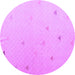 Round Solid Purple Modern Rug, abs5367pur