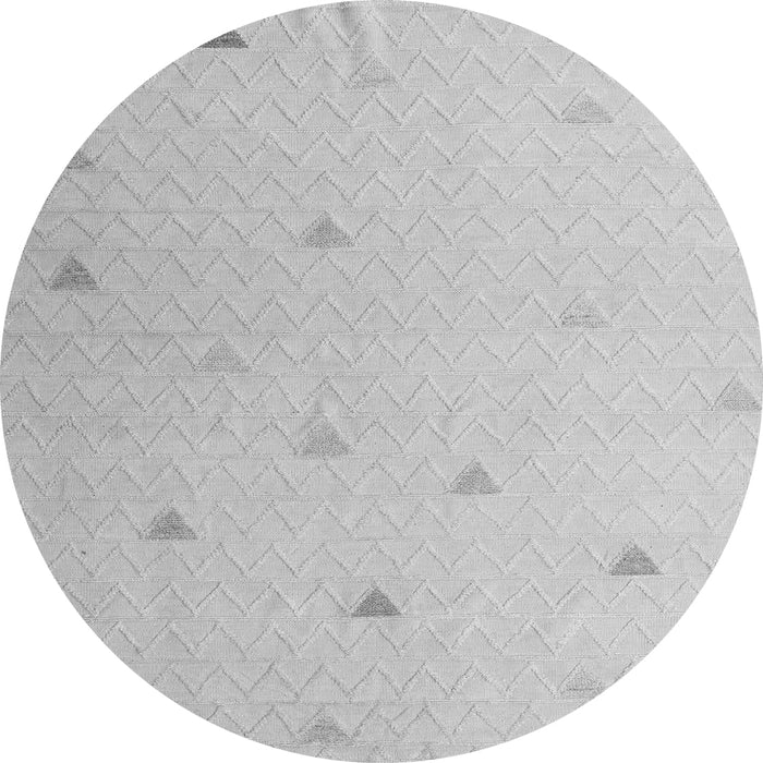 Round Machine Washable Solid Gray Modern Rug, wshabs5367gry