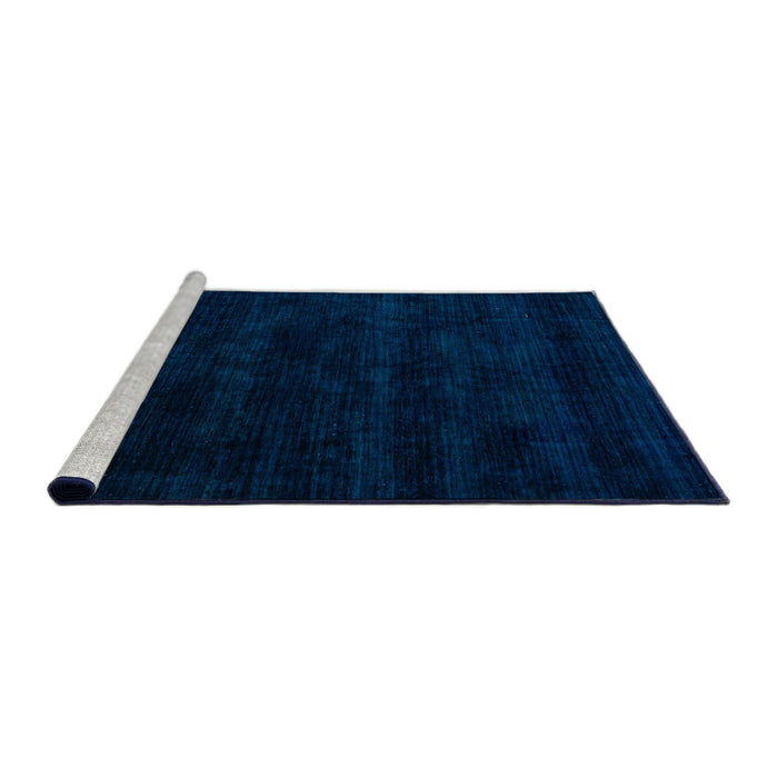Sideview of Machine Washable Abstract Night Blue Rug, wshabs5368