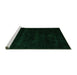 Sideview of Machine Washable Abstract Green Modern Area Rugs, wshabs5368grn