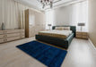 Abstract Blue Modern Rug in a Bedroom, abs5368