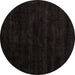 Round Abstract Brown Modern Rug, abs5368brn