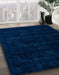 Abstract Blue Modern Rug in Family Room, abs5368