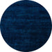 Round Abstract Blue Modern Rug, abs5368