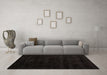 Machine Washable Abstract Brown Modern Rug in a Living Room,, wshabs5368brn