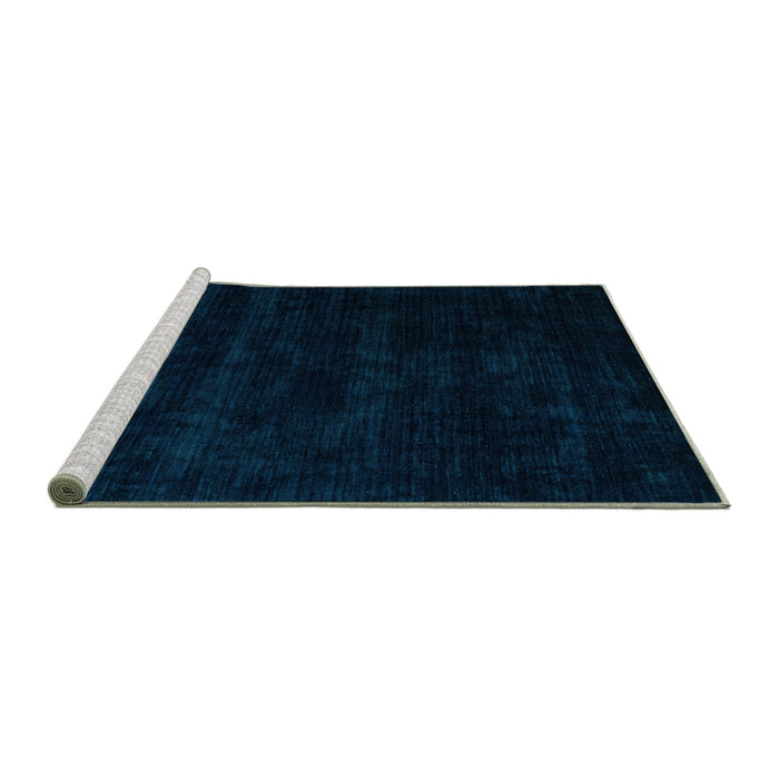 Sideview of Machine Washable Abstract Turquoise Modern Area Rugs, wshabs5368turq