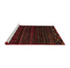 Sideview of Machine Washable Abstract Sepia Brown Rug, wshabs5369