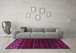 Machine Washable Abstract Pink Modern Rug in a Living Room, wshabs5369pnk