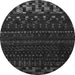 Round Abstract Gray Modern Rug, abs5369gry