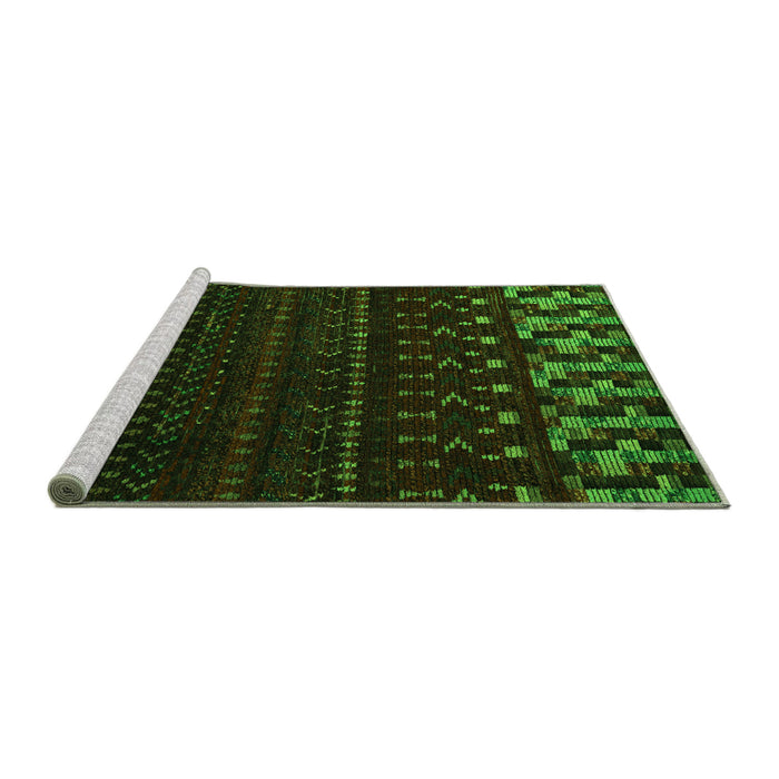 Sideview of Machine Washable Abstract Green Modern Area Rugs, wshabs5369grn