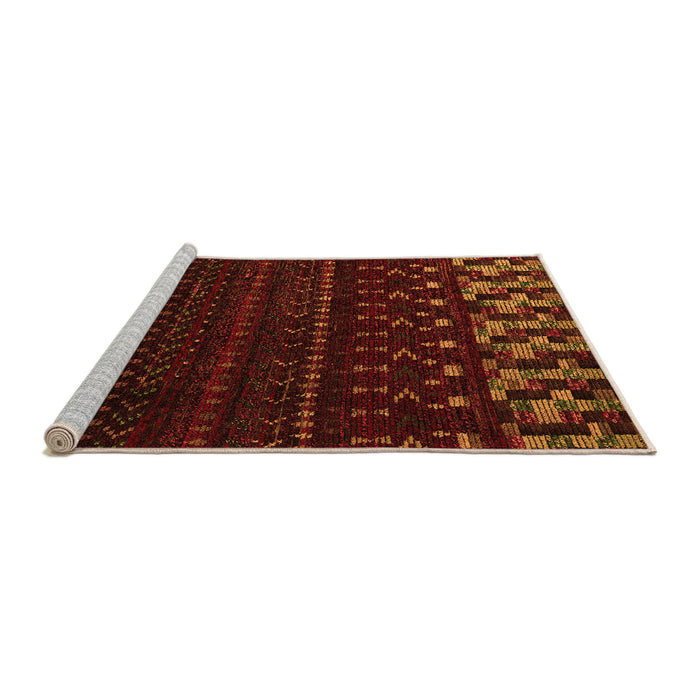 Sideview of Machine Washable Abstract Orange Modern Area Rugs, wshabs5369org