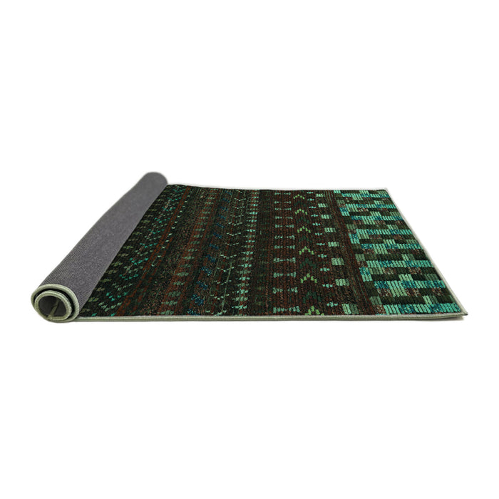 Sideview of Abstract Turquoise Modern Rug, abs5369turq