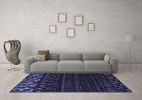 Machine Washable Abstract Blue Modern Rug, wshabs5369blu