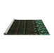 Sideview of Machine Washable Abstract Turquoise Modern Area Rugs, wshabs5369turq