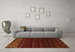 Machine Washable Abstract Orange Modern Area Rugs in a Living Room, wshabs5369org