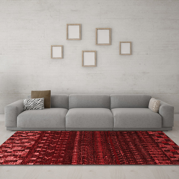 Modern Red Washable Rugs
