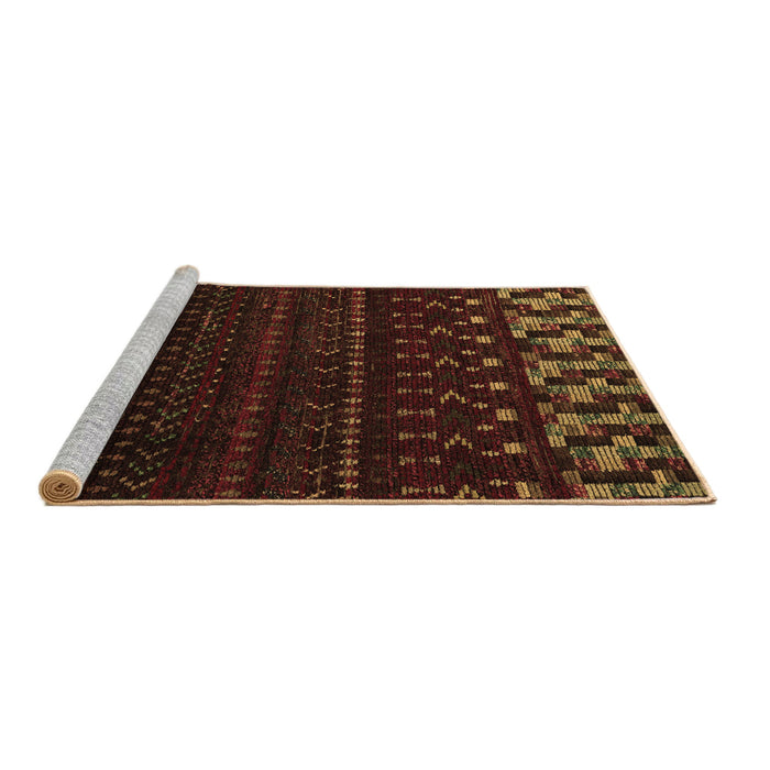 Sideview of Machine Washable Abstract Brown Modern Rug, wshabs5369brn