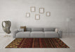 Machine Washable Abstract Brown Modern Rug in a Living Room,, wshabs5369brn