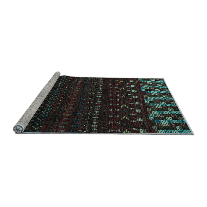Sideview of Machine Washable Abstract Light Blue Modern Rug, wshabs5369lblu