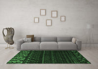 Machine Washable Abstract Emerald Green Modern Rug, wshabs5369emgrn