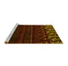 Sideview of Machine Washable Abstract Yellow Modern Rug, wshabs5369yw