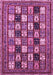 Machine Washable Abstract Pink Modern Rug, wshabs536pnk