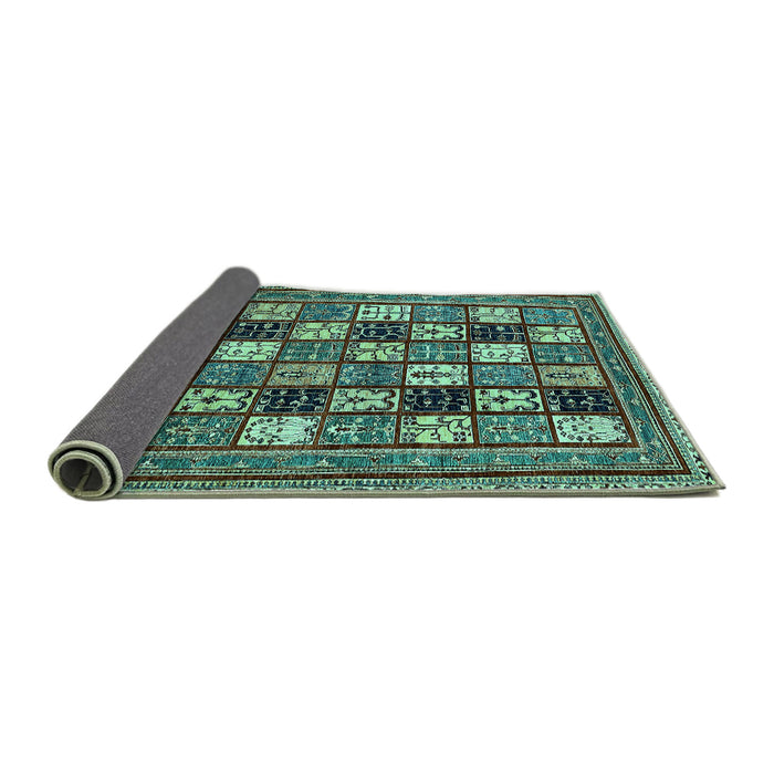 Sideview of Abstract Turquoise Modern Rug, abs536turq