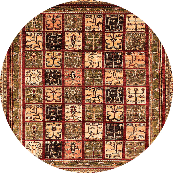 Round Abstract Orange Modern Rug, abs536org