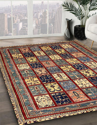 Abstract Red Modern Rug, abs536