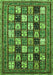 Machine Washable Abstract Green Modern Area Rugs, wshabs536grn