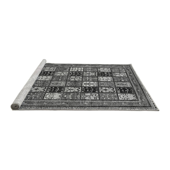 Sideview of Machine Washable Abstract Gray Modern Rug, wshabs536gry