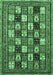 Machine Washable Abstract Emerald Green Modern Area Rugs, wshabs536emgrn