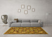 Machine Washable Abstract Yellow Modern Rug in a Living Room, wshabs536yw