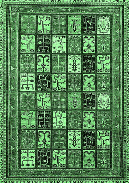 Abstract Emerald Green Modern Rug, abs536emgrn