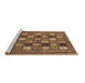 Sideview of Machine Washable Abstract Brown Modern Rug, wshabs536brn