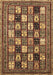 Machine Washable Abstract Brown Modern Rug, wshabs536brn