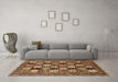 Machine Washable Abstract Brown Modern Rug in a Living Room,, wshabs536brn