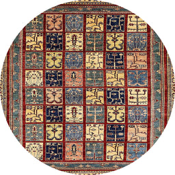 Round Machine Washable Abstract Vermilion Red Rug, wshabs536